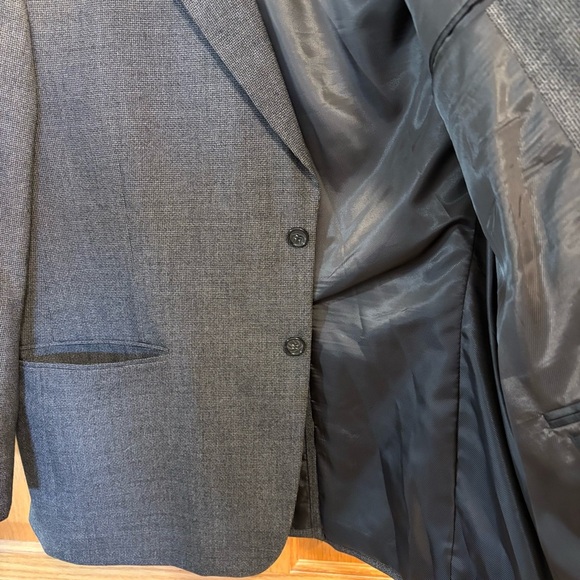 Bert Pulitzer Mens Dark Gray Twist Blazer 44S Sport Jacket Coat Tweed Wool Blend - Picture 6 of 10